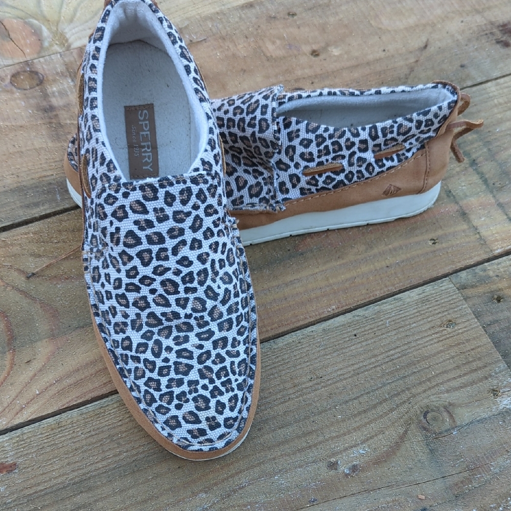 Sperry Animal Print Slip-On Sneakers